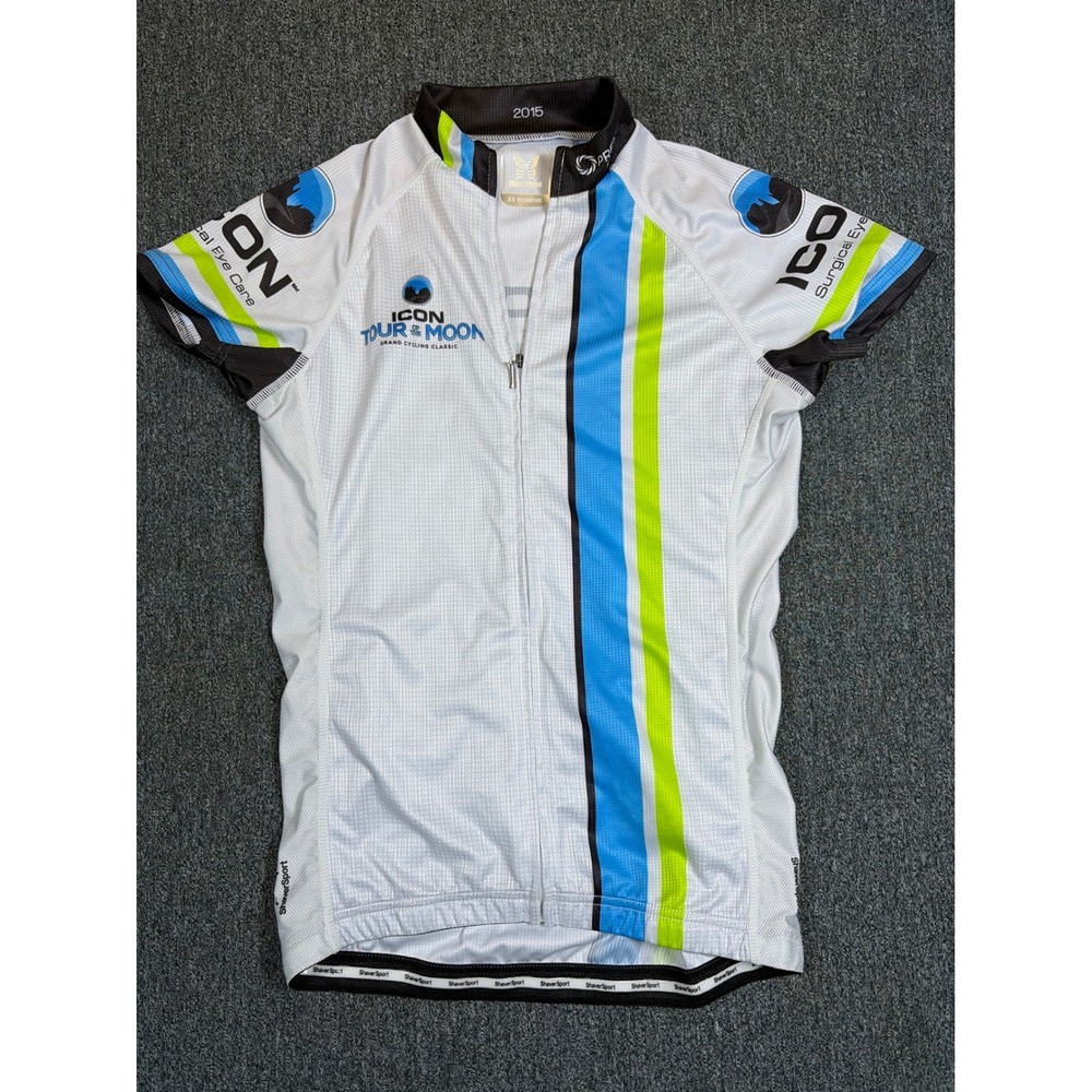 ShaverSport Womens Icon Tour of the Moon 2015 Cycling Jersey White XS Full Zip
